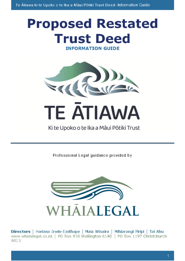Proposed Restated Trust Deed  