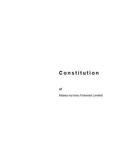Atiawa Nui Tonu Fisheries Limited Constitution Download